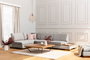 Atelier Del Sofa Sofá Esquinero Izquierdo con Puf - Gris Claro